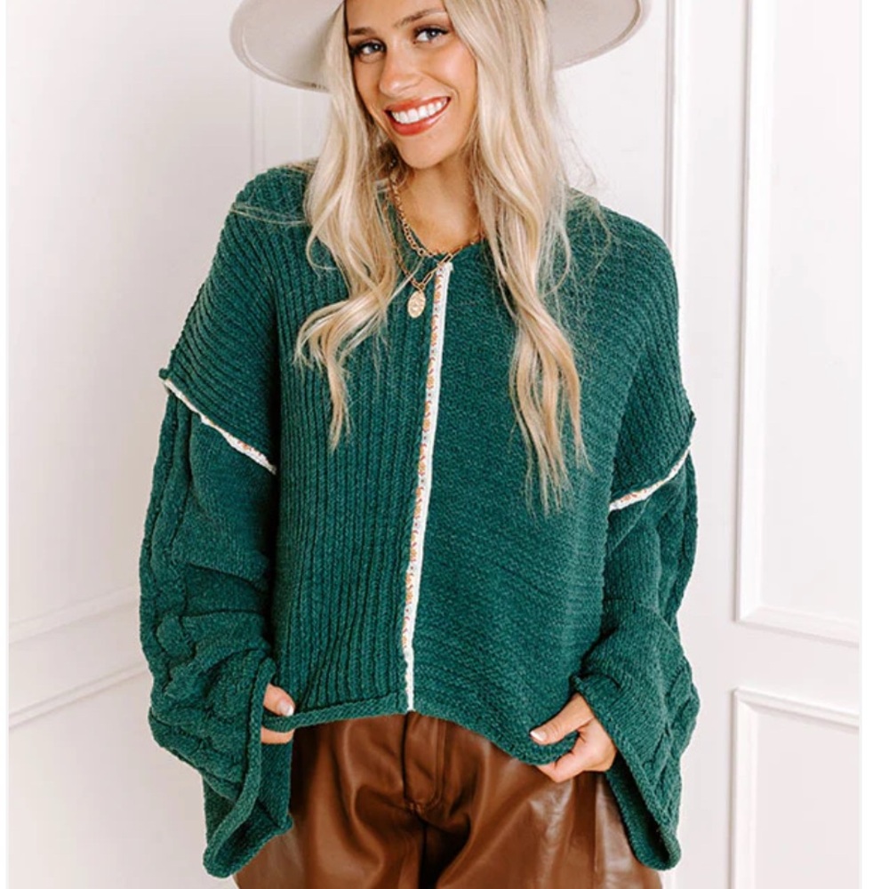 POL Teal Women's Cardigan Sweater